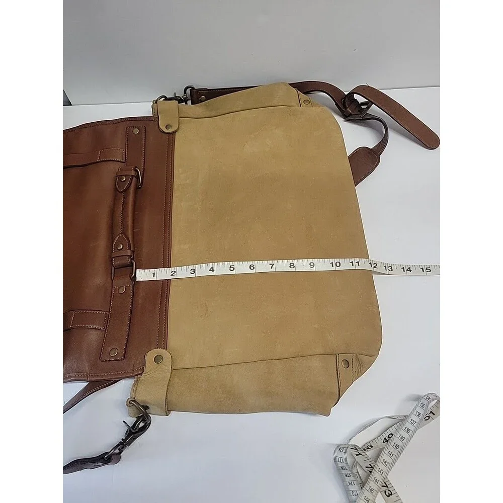 Vintage Genuin Leather Messenger‎ Bag Unisex Shoulder Strap Brown